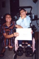 Another happy wheelchair recipient and his mom in Matagalpa, Nicaragua.