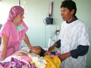 Kate translates for this father and daughter post operatively.